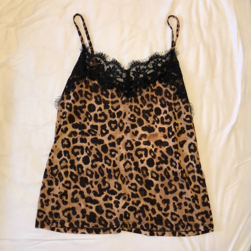 NWT!! Lace Cheetah Tank Top